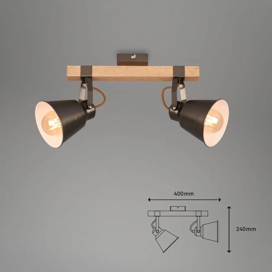 Bodové svítidlo RETRO 2xE27/40W/230V hnědá