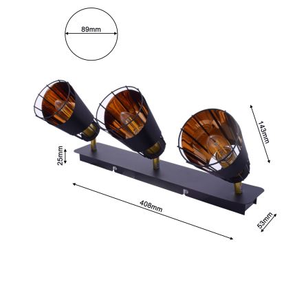 Bodové svítidlo RICK 3xE14/40W/230V