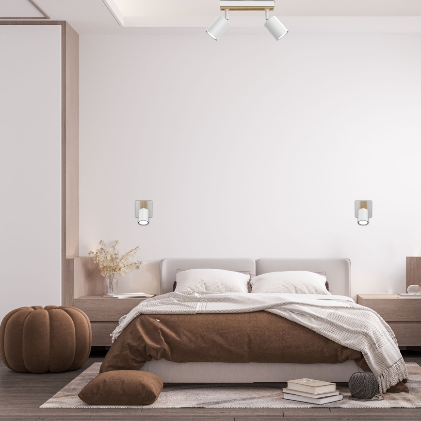 Bodové svítidlo TERRA 2xGU10/8W/230V bílá/dub