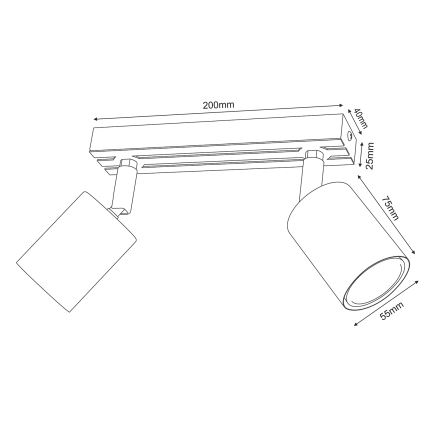 Bodové svítidlo TERRA 2xGU10/8W/230V bílá/dub