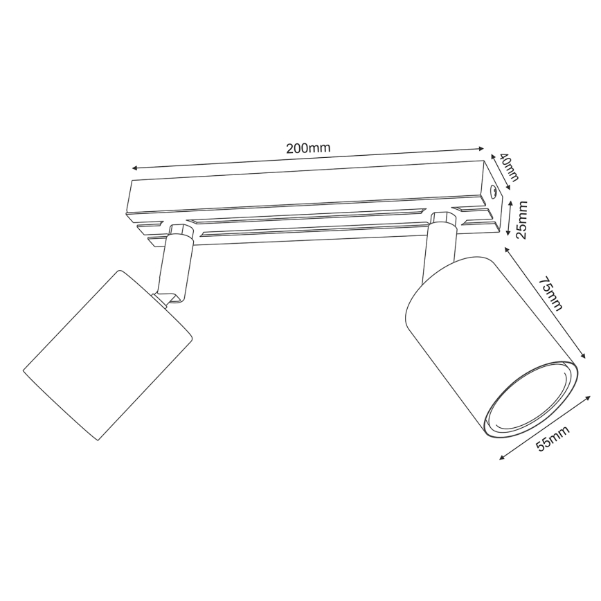 Bodové svítidlo TERRA 2xGU10/8W/230V bílá/dub