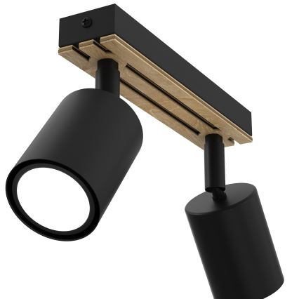 Bodové svítidlo TERRA 2xGU10/8W/230V černá/dub