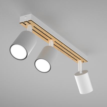 Bodové svítidlo TERRA 3xGU10/8W/230V bílá/dub