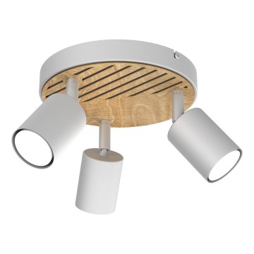 Bodové svítidlo TERRA 3xGU10/8W/230V bílá/dub