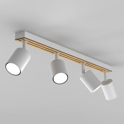 Bodové svítidlo TERRA 4xGU10/8W/230V bílá/dub