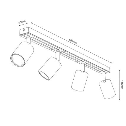 Bodové svítidlo TERRA 4xGU10/8W/230V bílá/dub