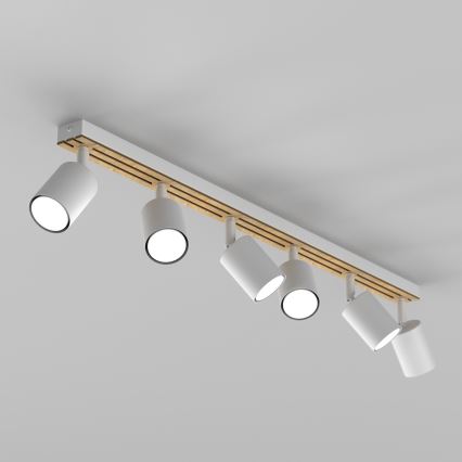 Bodové svítidlo TERRA 6xGU10/8W/230V bílá/dub