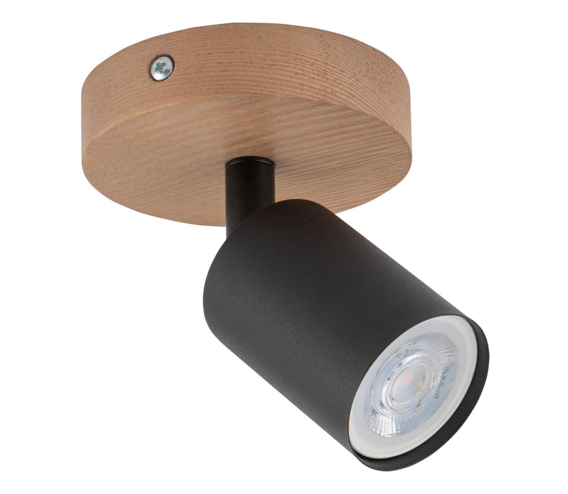 TK Lighting Bodové svítidlo TOP WOOD 1xGU10/10W/230V černá/dřevo TK3290