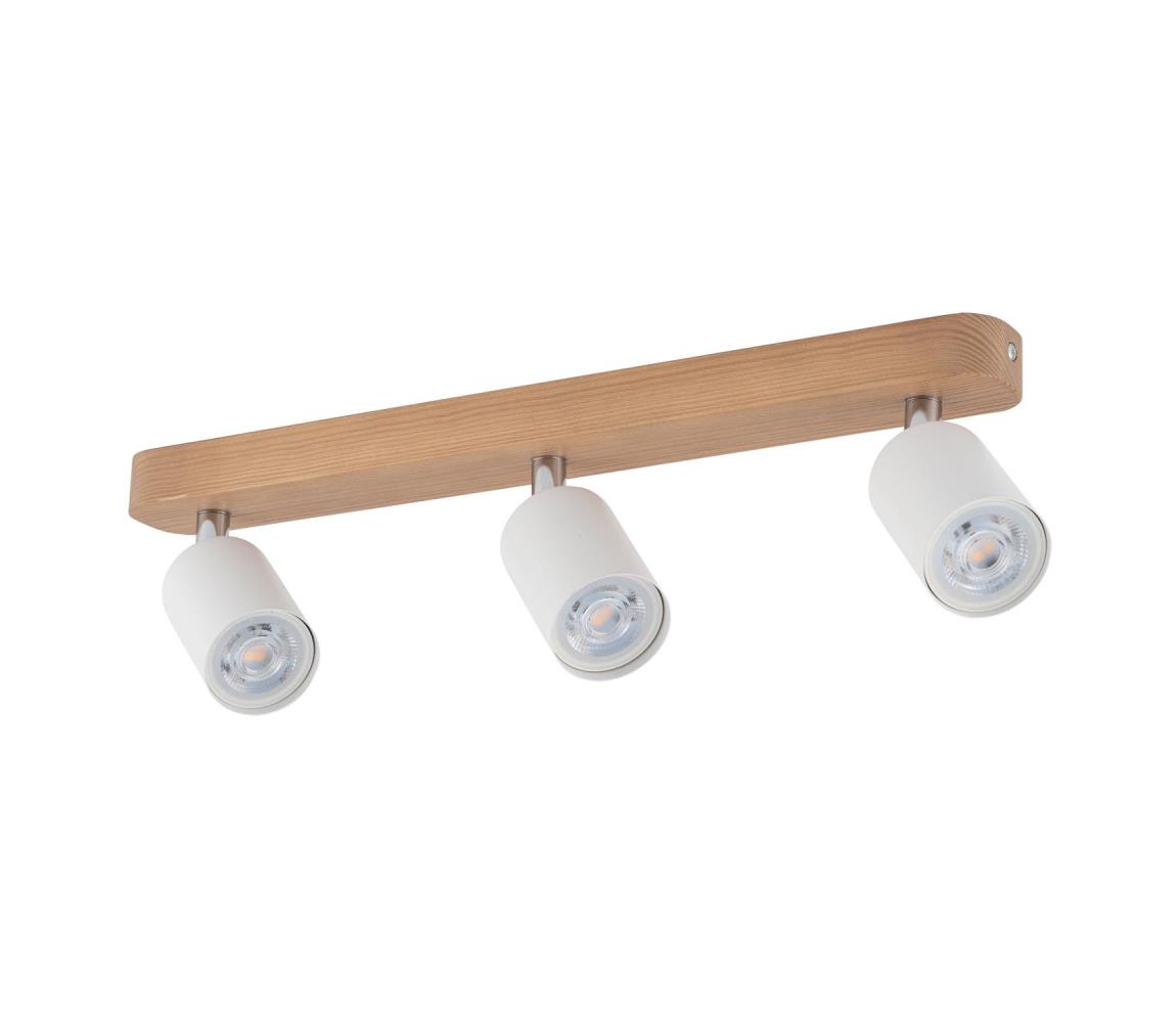 TK Lighting Bodové svítidlo TOP WOOD 3xGU10/10W/230V bílá/dřevo TK3296