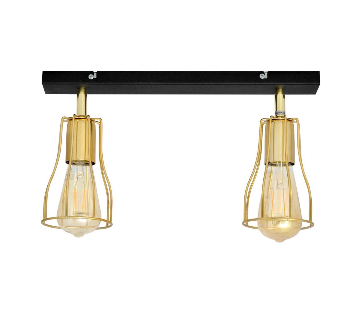 Helam Bodové svítidlo TUBE 2xE27/60W/230V zlatá/černá HE1395