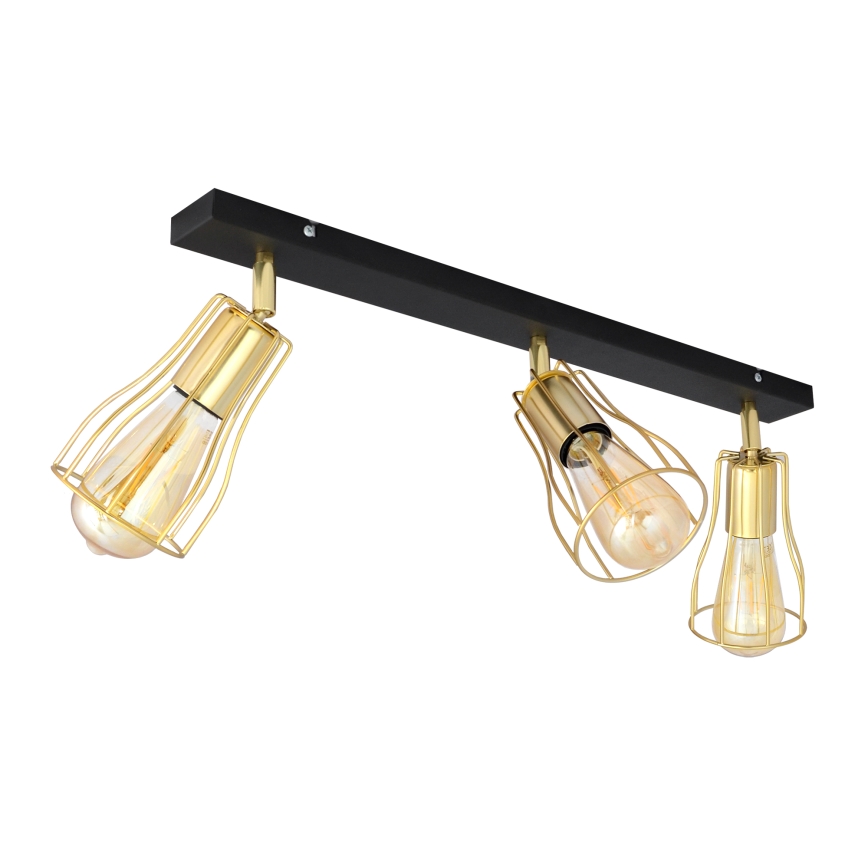 Bodové svítidlo TUBE 3xE27/15W/230V zlatá/černá