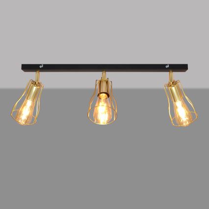 Bodové svítidlo TUBE 3xE27/15W/230V zlatá/černá