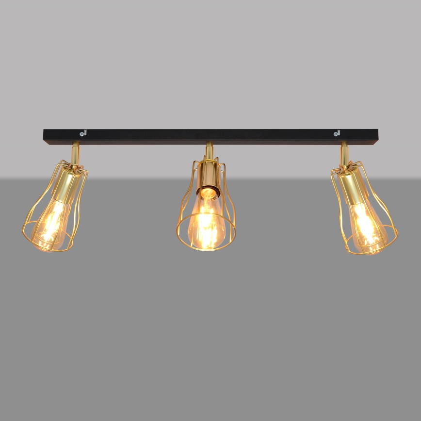 Bodové svítidlo TUBE 3xE27/15W/230V zlatá/černá