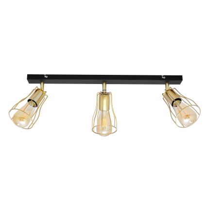 Bodové svítidlo TUBE 3xE27/15W/230V zlatá/černá