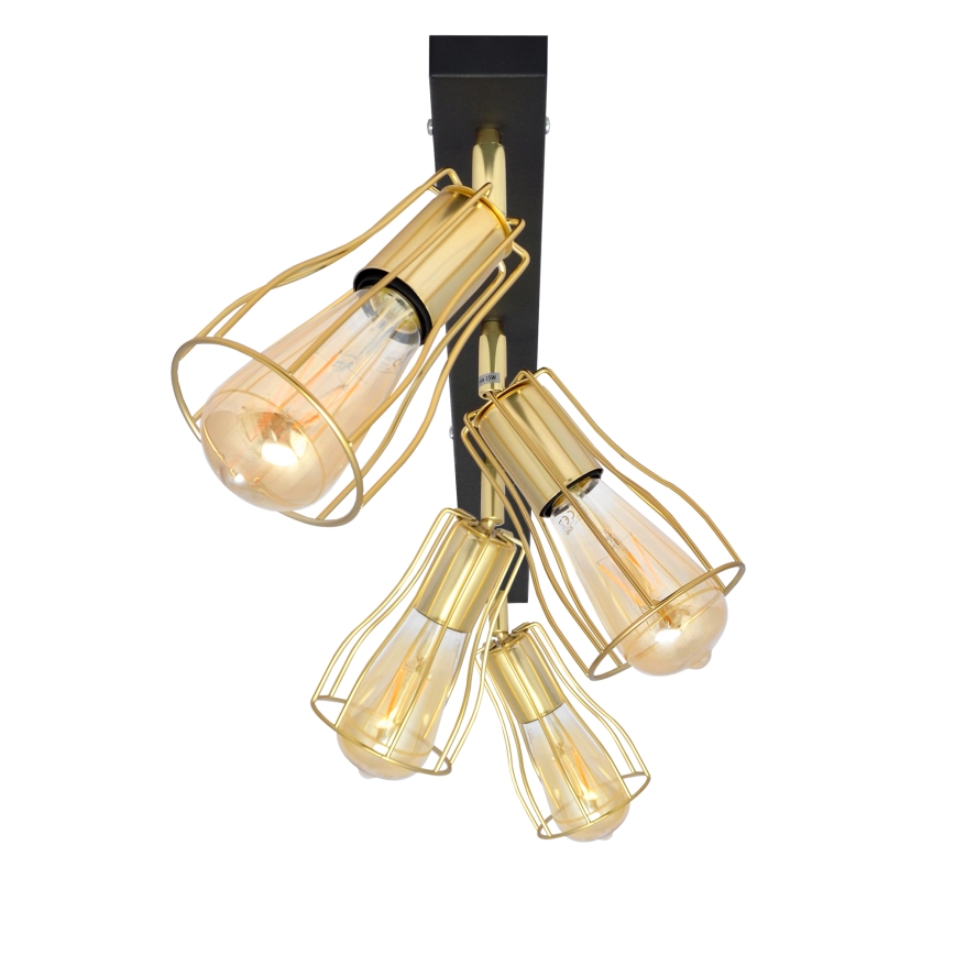 Bodové svítidlo TUBE 4xE27/15W/230V zlatá/černá