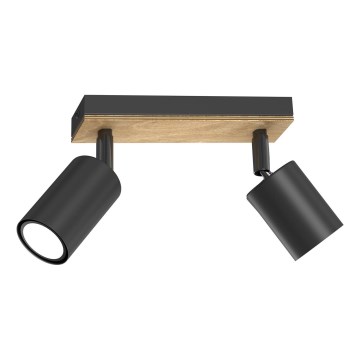 Bodové svítidlo TULON 2xGU10/8W/230V černá/dub