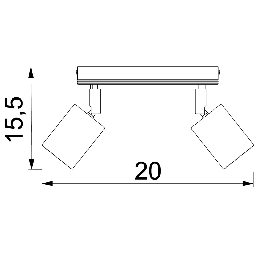 Bodové svítidlo TULON 2xGU10/8W/230V černá/dub