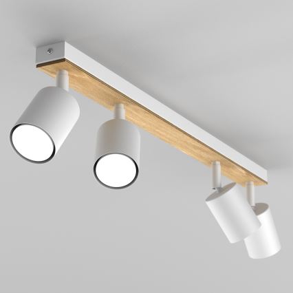 Bodové svítidlo TULON 4xGU10/8W/230V bílá/dub