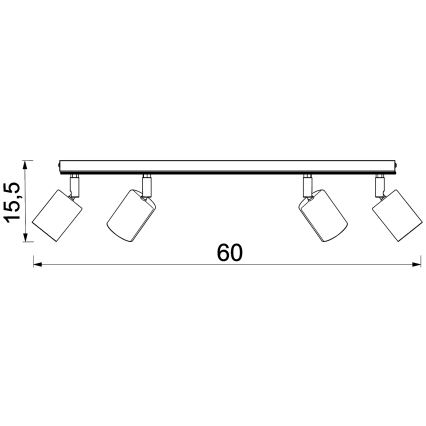 Bodové svítidlo TULON 4xGU10/8W/230V černá/dub