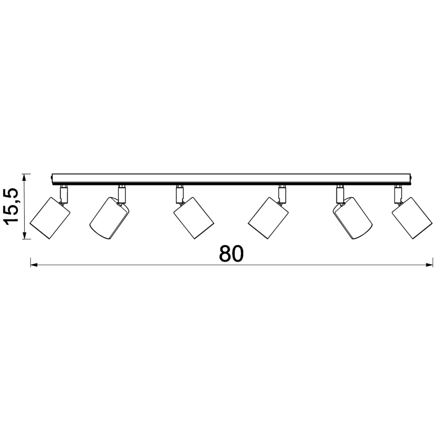 Bodové svítidlo TULON 6xGU10/8W/230V černá/dub