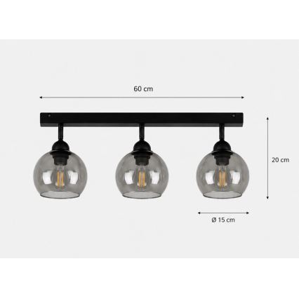Bodové svítidlo UNO 3xE27/60W/230V černá