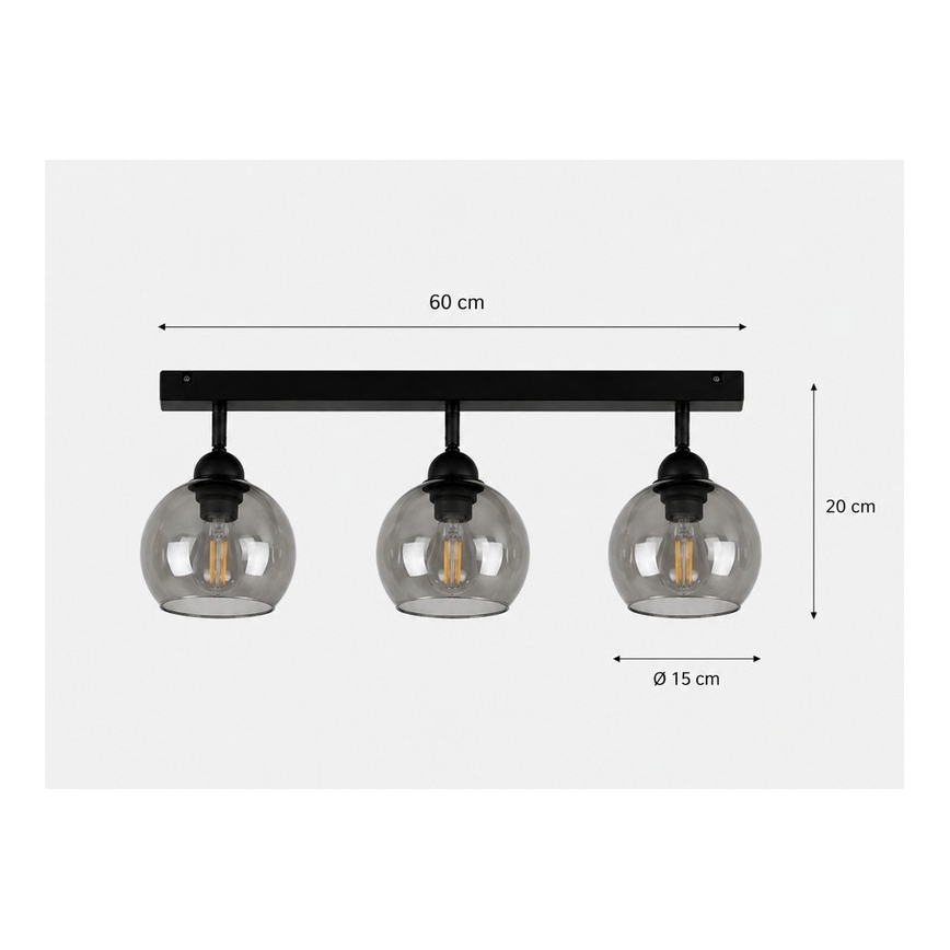 Bodové svítidlo UNO 3xE27/60W/230V černá