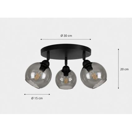 Bodové svítidlo UNO 3xE27/60W/230V černá