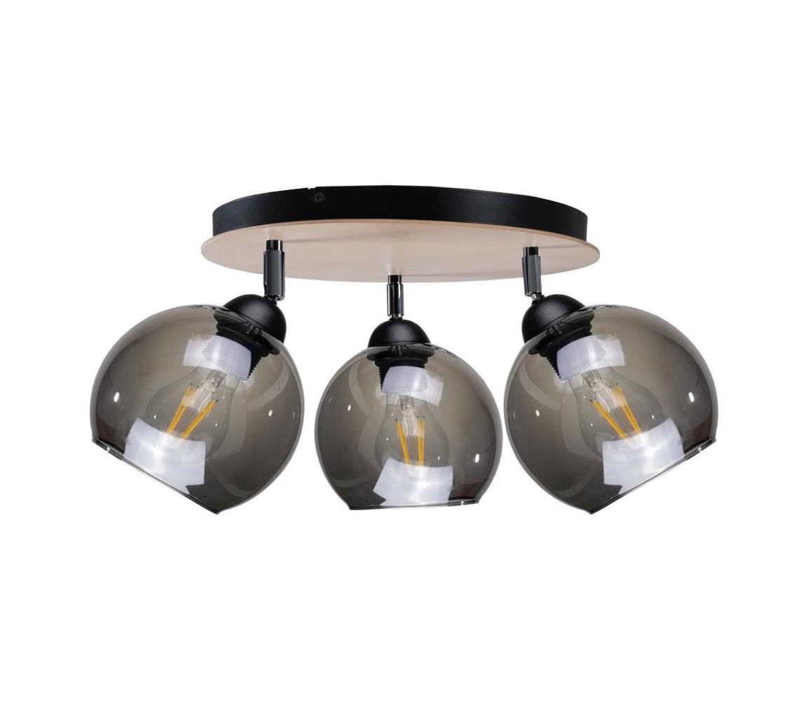 Keter Lighting Bodové svítidlo UNO WOOD 3xE27/60W/230V černá/hnědá NA0224