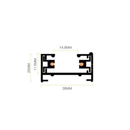 Bodové svítidlo v lištovém systému 4xGU10/25W/230V černá