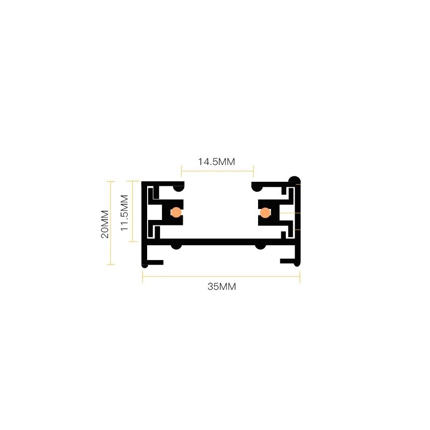 Bodové svítidlo v lištovém systému 4xGU10/25W/230V černá
