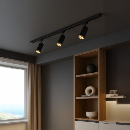 Bodové svítidlo v lištovém systému MICA 3xGU10/10W/230V černá/zlatá