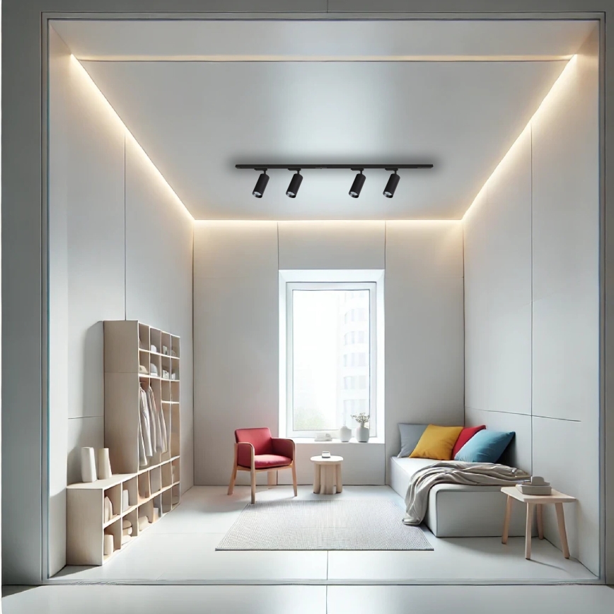Bodové svítidlo v lištovém systému MICA 4xGU10/10W/230V černá
