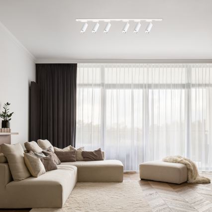 Bodové svítidlo v lištovém systému MICA 6xGU10/10W/230V bílá/matný chrom