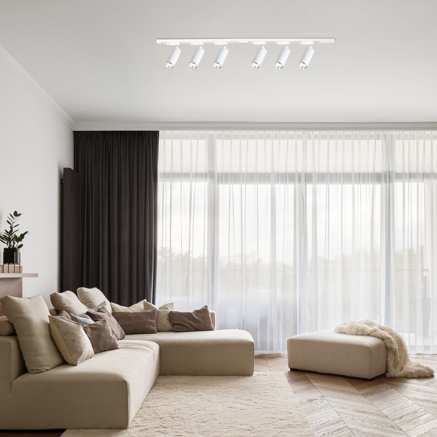 Bodové svítidlo v lištovém systému MICA 6xGU10/10W/230V bílá/matný chrom