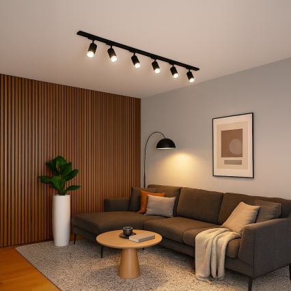 Bodové svítidlo v lištovém systému PIPE 6xGU10/10W/230V černá