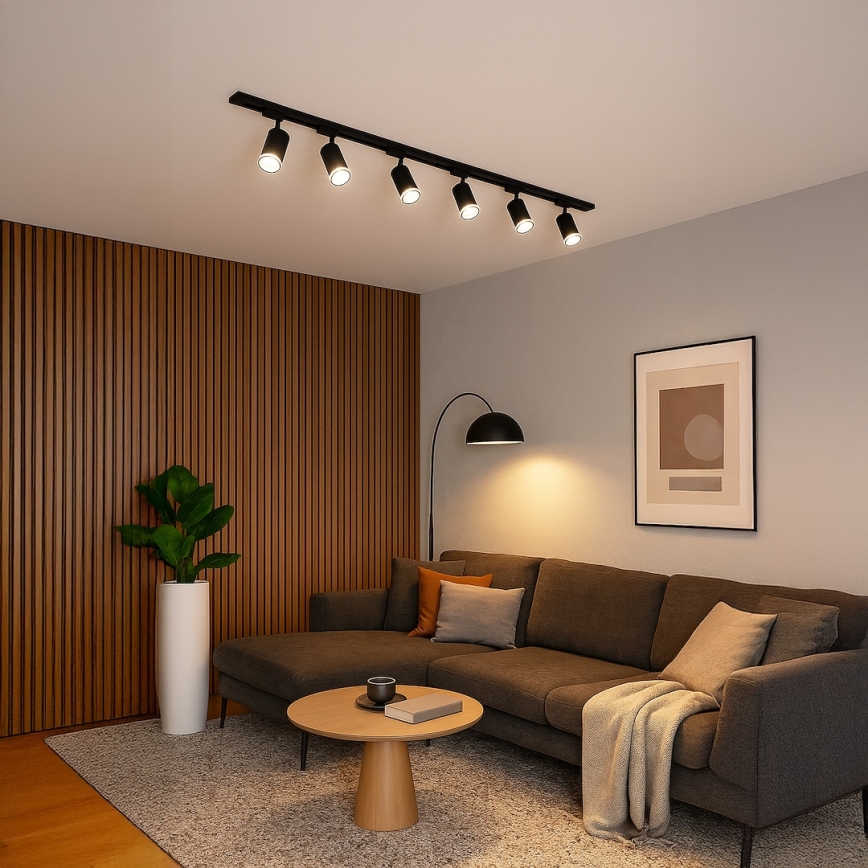 Bodové svítidlo v lištovém systému PIPE 6xGU10/10W/230V černá