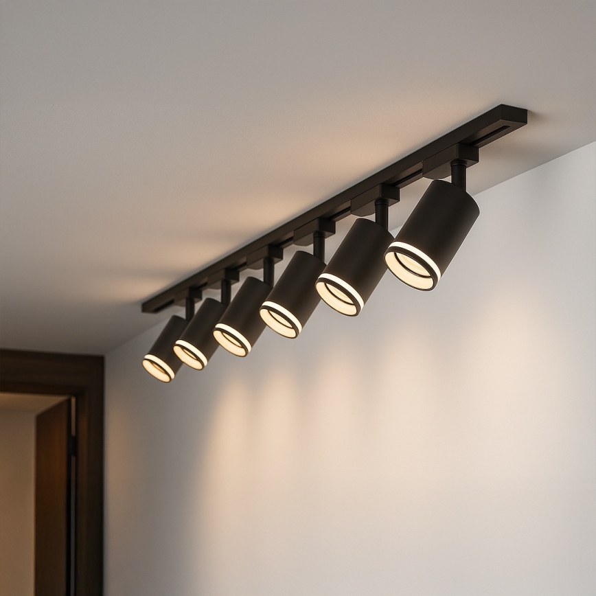 Bodové svítidlo v lištovém systému PIPE 6xGU10/10W/230V černá