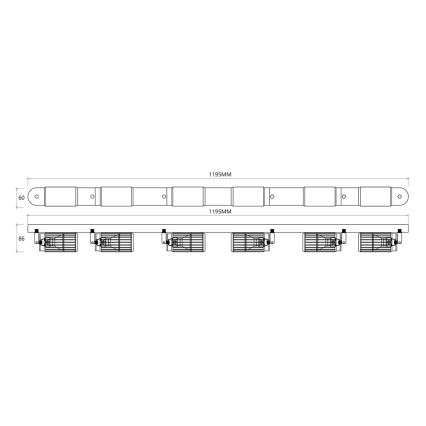 Bodové svítidlo VERTICAL 6xGU10/8W/230V černá