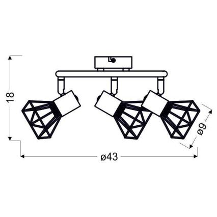 Bodové svítidlo VERVE 3xE14/40W/230V