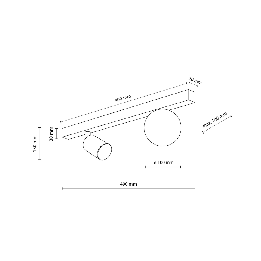 Bodové svítidlo VOX 1xG9/8W/230V + 1xGU10/10W černá