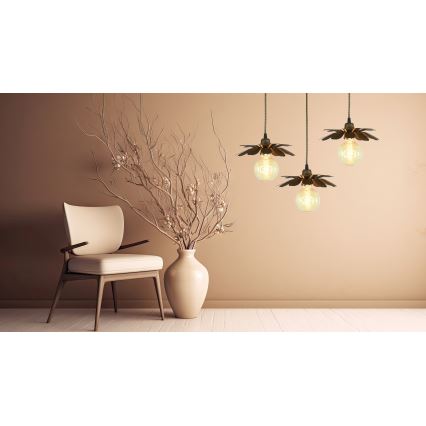 Bohemia-Design - Lustr na lanku 1xE27/60W/230V bronzová