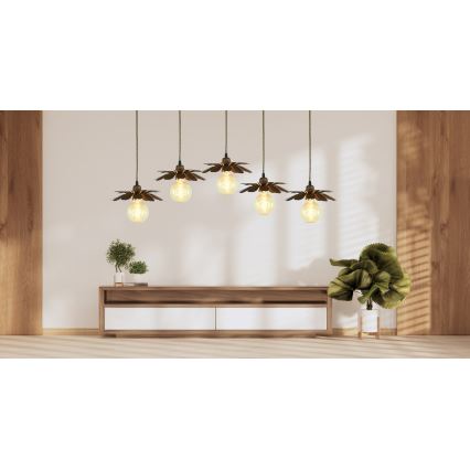 Bohemia-Design - Lustr na lanku 1xE27/60W/230V bronzová