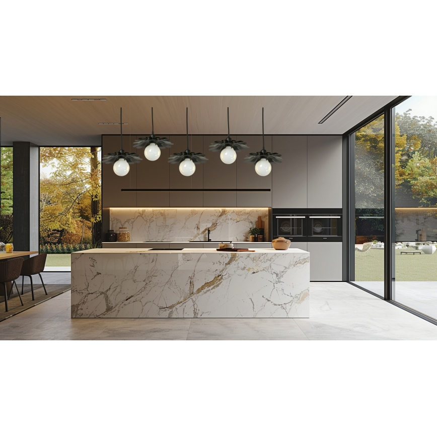 Bohemia-Design - Lustr na lanku 1xE27/60W/230V černá