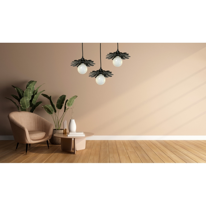 Bohemia-Design - Lustr na lanku 1xE27/60W/230V černá