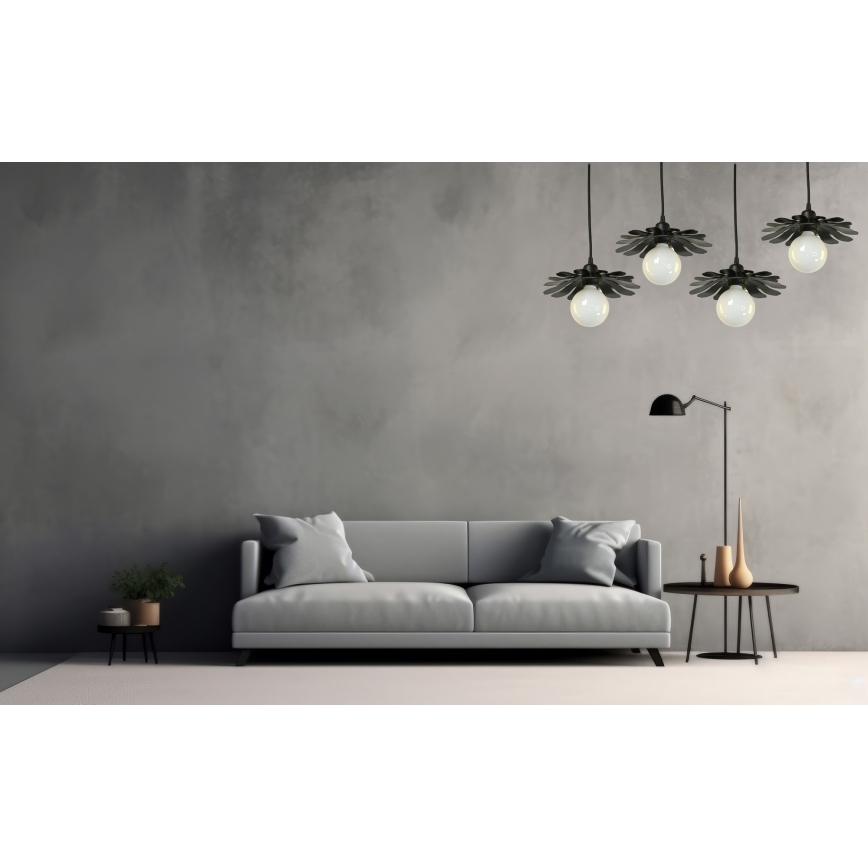 Bohemia-Design - Lustr na lanku 1xE27/60W/230V černá