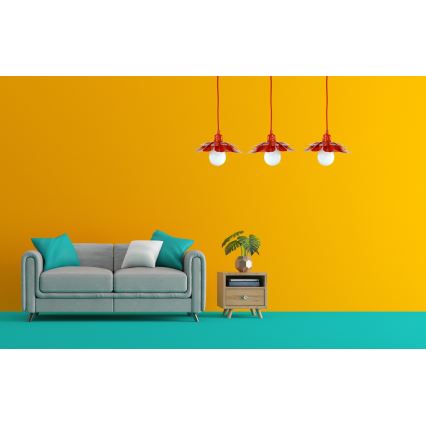 Bohemia-Design - Lustr na lanku 1xE27/60W/230V červená