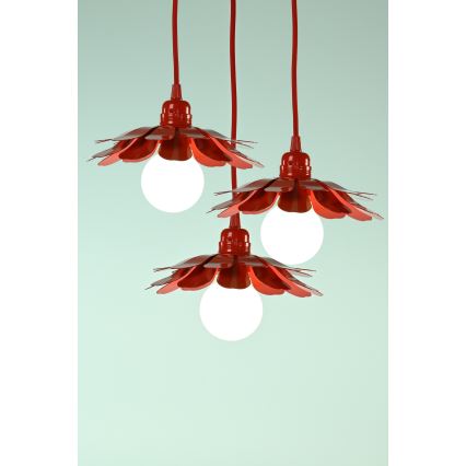 Bohemia-Design - Lustr na lanku 1xE27/60W/230V červená