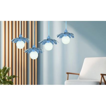 Bohemia-Design - Lustr na lanku 1xE27/60W/230V modrá