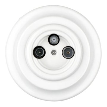 Bohemia-Design - Porcelánová retro TV/SAT-W zásuvka s rámečkem bílá