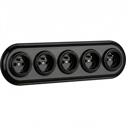 Bohemia-Design - Porcelánový retro rámeček pětinásobný černá